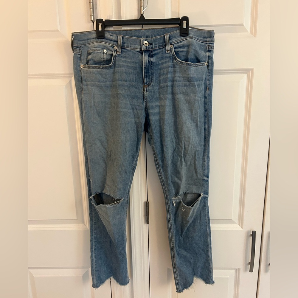 Rag & Bone Dre Capri Blue Jeans